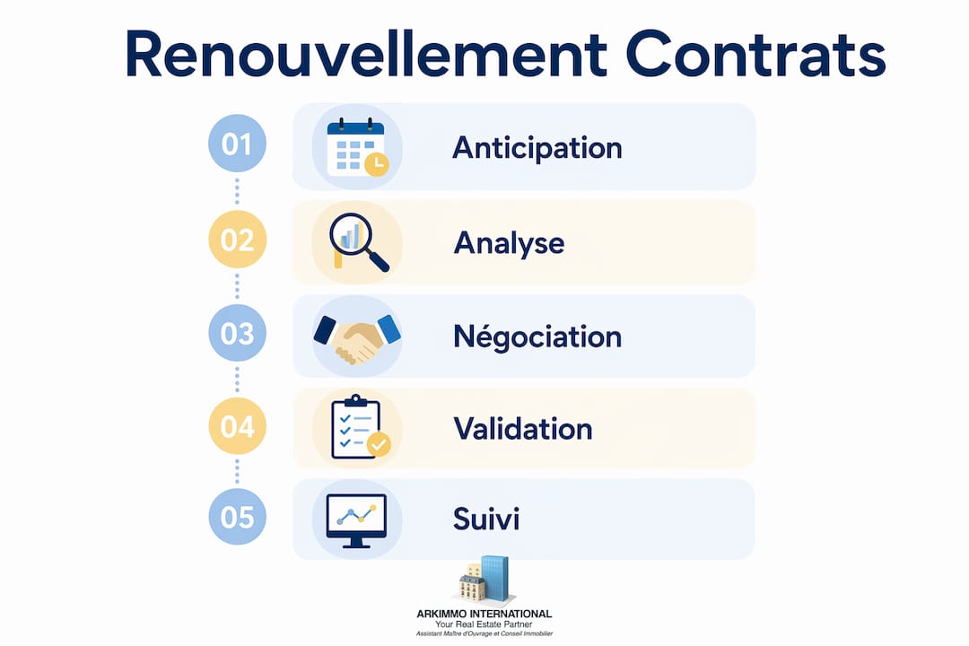 Schéma du parcours de renouvellement d’un contrat de maintenance