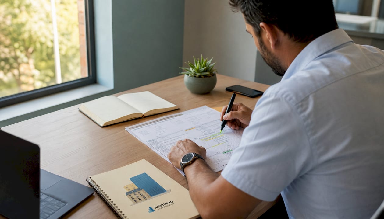 Un responsable d’établissement passe en revue sa liste de contrôle à son bureau.