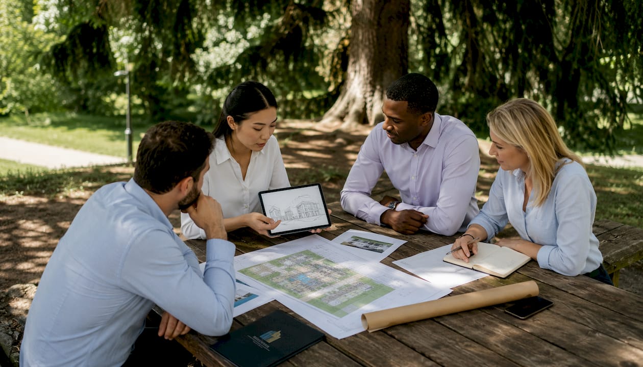 Des experts venus de différents horizons unissent leurs compétences pour concevoir des projets immobiliers.