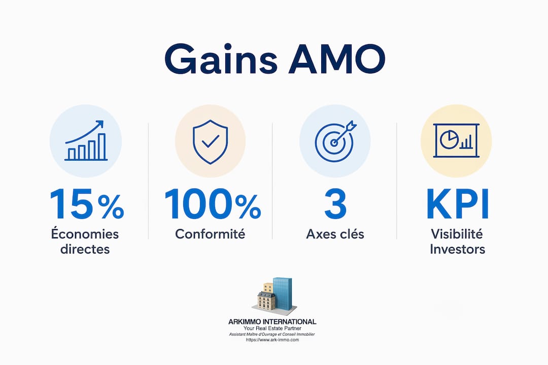 Infographie mettant en avant les principaux avantages d’AMO pour les gestionnaires d’actifs