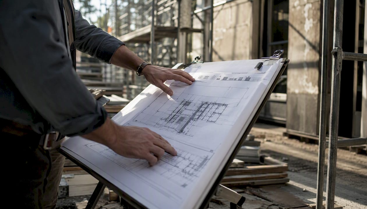 Des mains en train de classer des dossiers liés à un projet AMO
