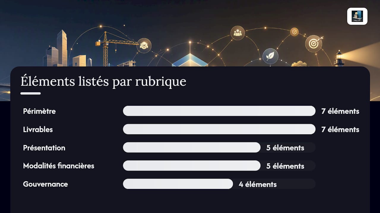 Quelle structure adopter pour un cahier des charges AMO réutilisable ? — overview diagram