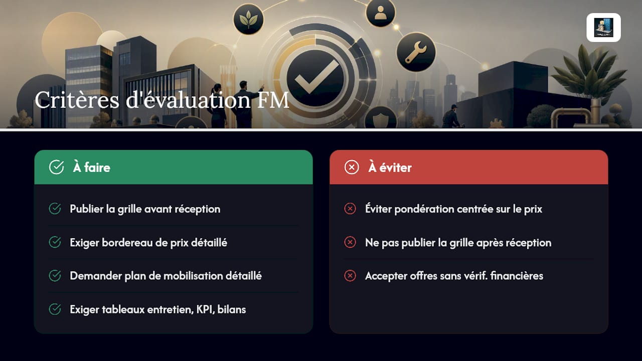 Comparatif des critères d’évaluation des offres FM
