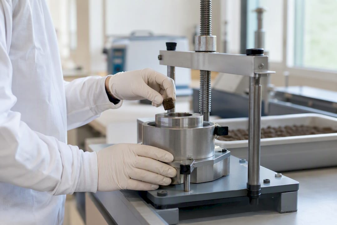 Analyse d'échantillon de sol en laboratoire géotechnique