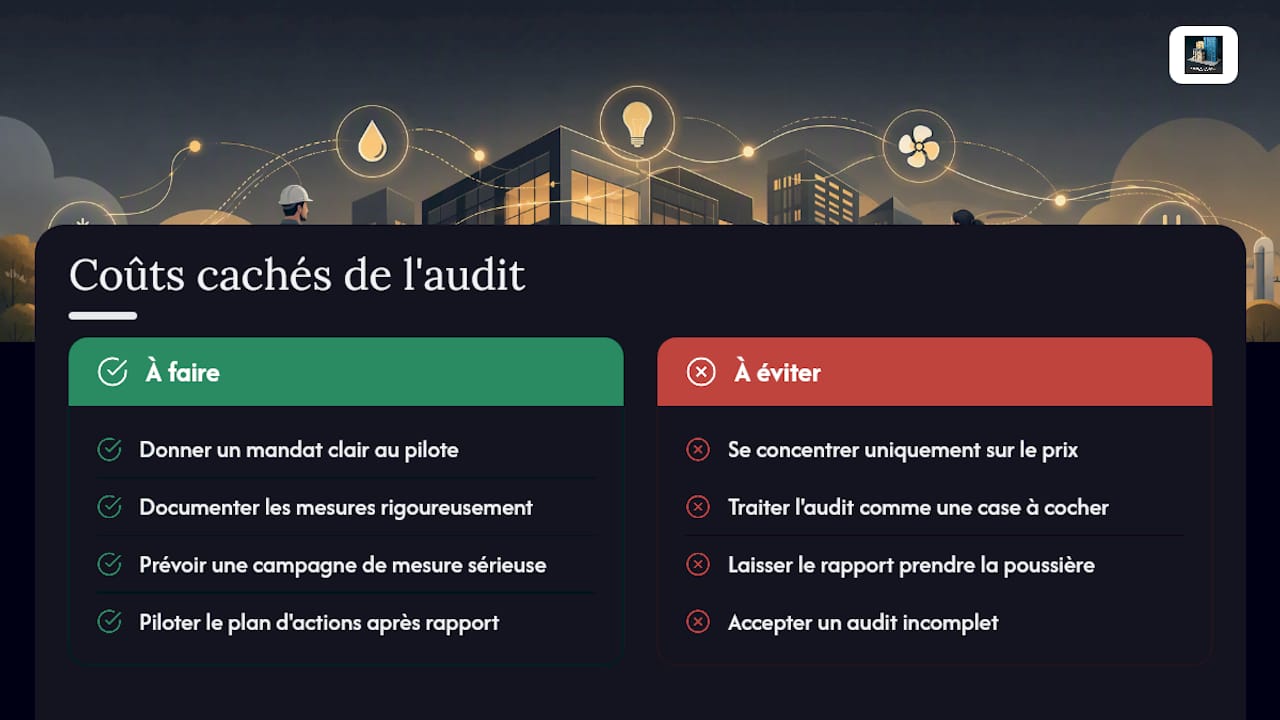 Ce que la plupart des gestionnaires sous-estiment dans le coût d'un audit — overview diagram