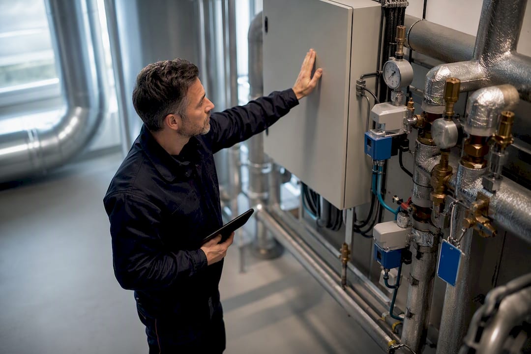 Ingénieur contrôlant les systèmes de CVC et de gestion du bâtiment