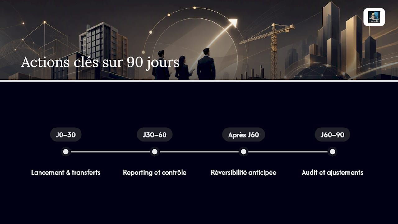 Que faire dans les 90 jours qui suivent l'attribution ? — overview diagram