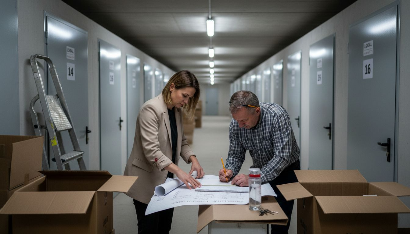 Zespół odpowiedzialny za projekt magazynu omawia wspólnie szczegóły dokumentacji technicznej.