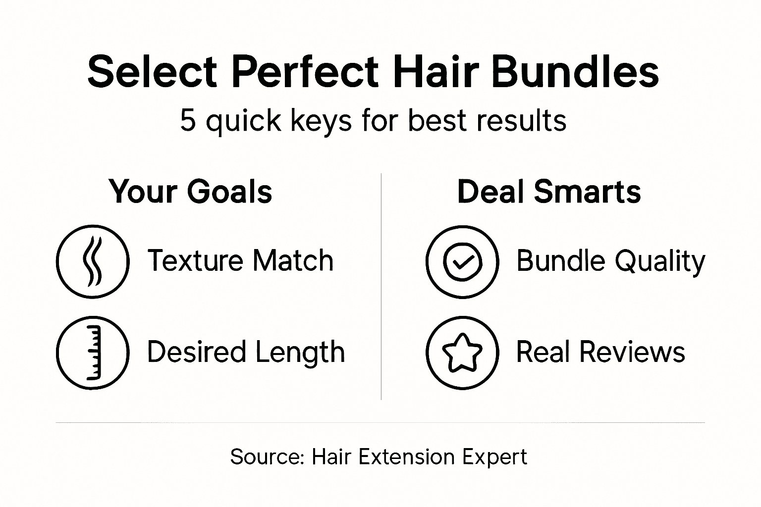 Infographic on selecting hair extension bundles