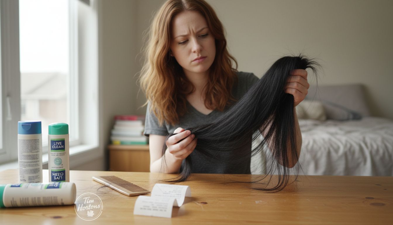 Woman checks virgin hair cuticle alignment