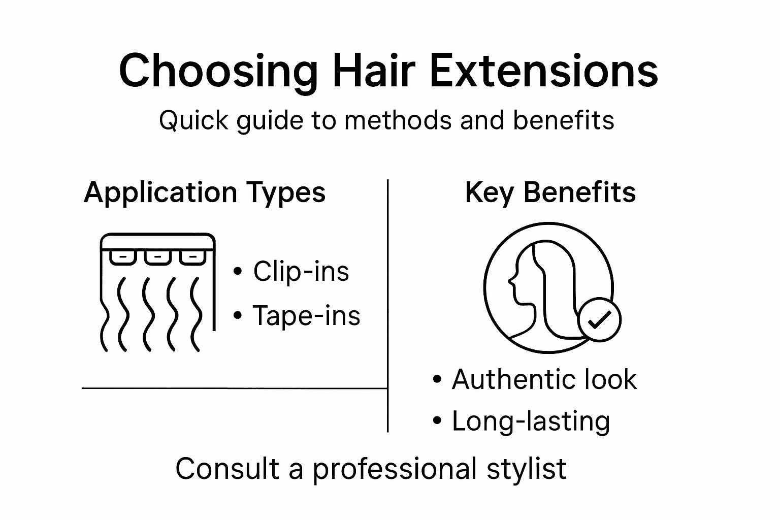 Infographic on natural hair extension methods