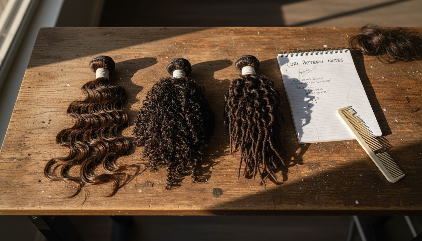 Texture comparison of three hair bundles