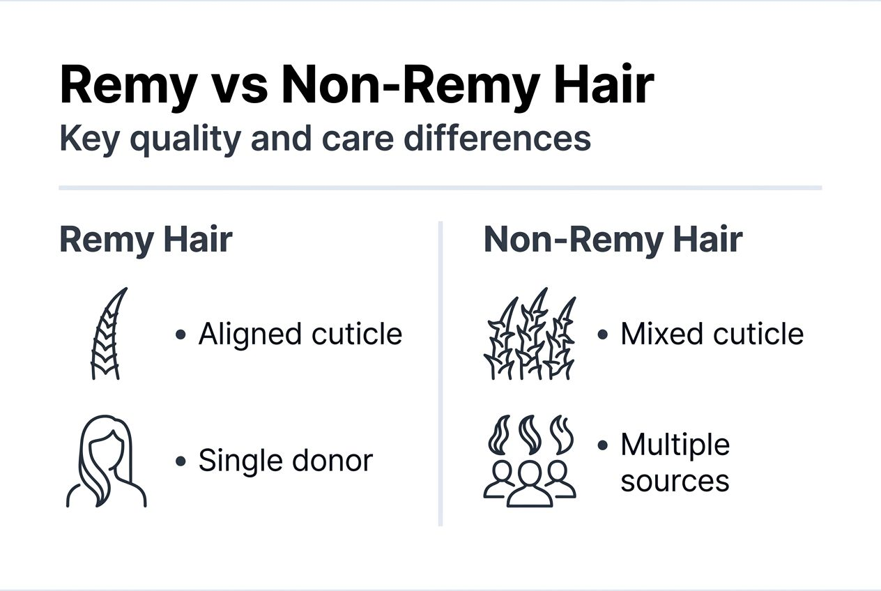 Infographic Remy versus non-Remy hair comparison