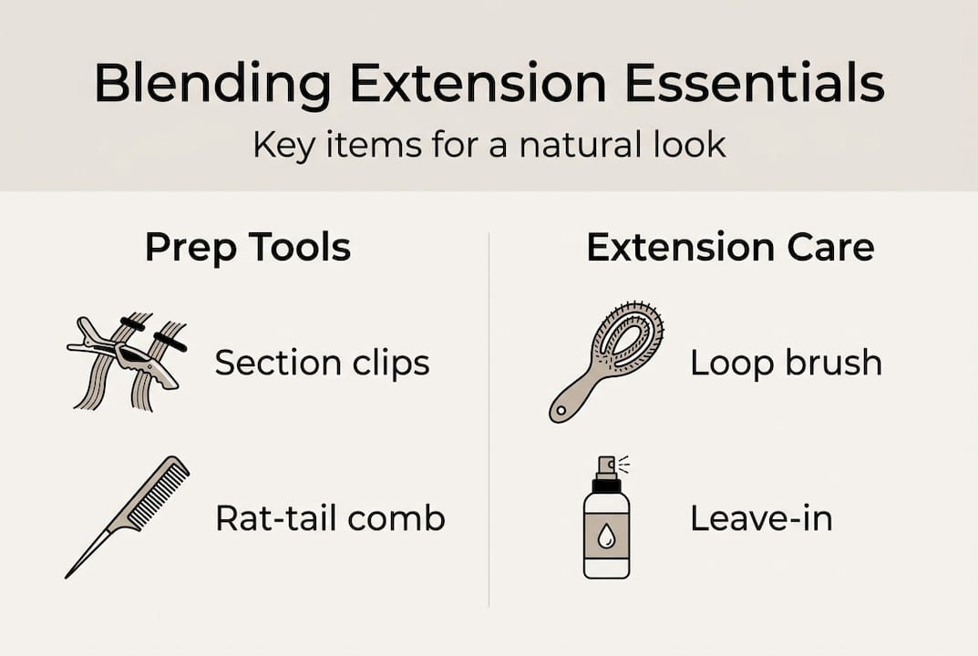 Infographic with hair blending essentials
