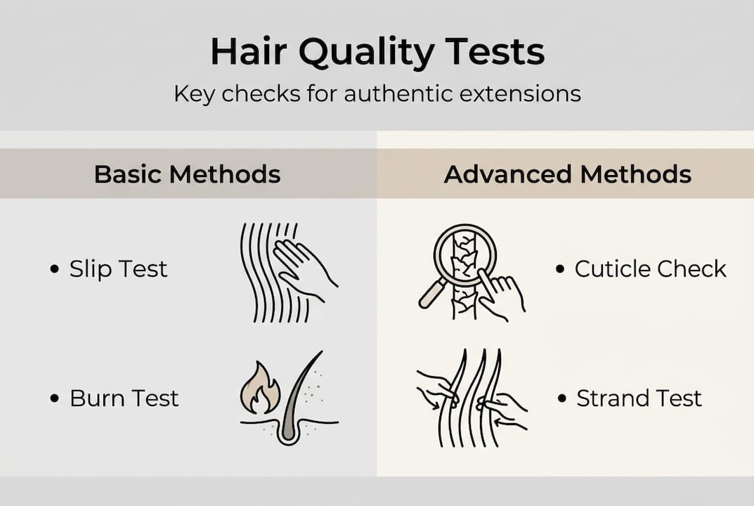 Infographic hair extension tests overview