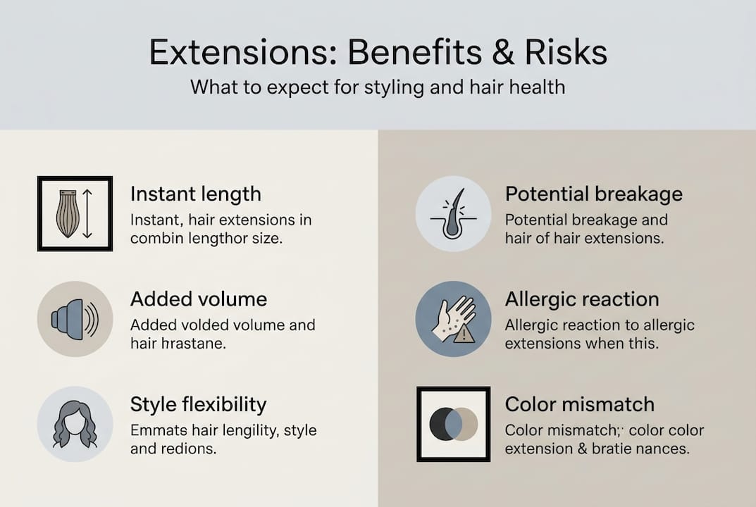Infographic on hair extensions benefits and risks