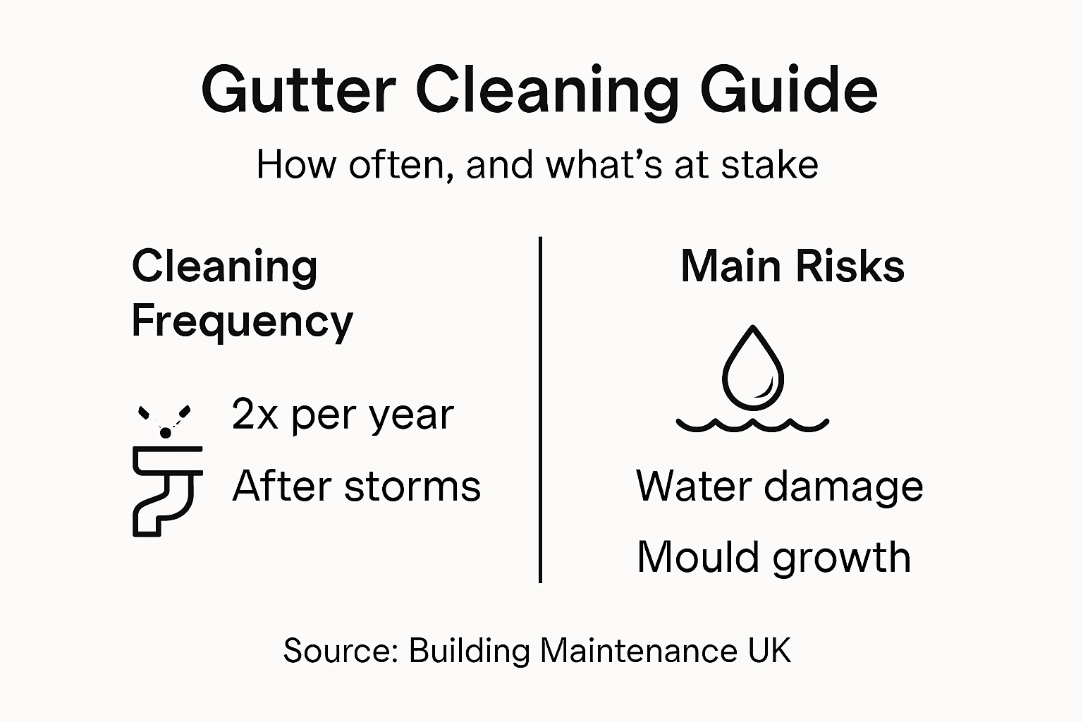 Infographic on gutter cleaning frequency and risks