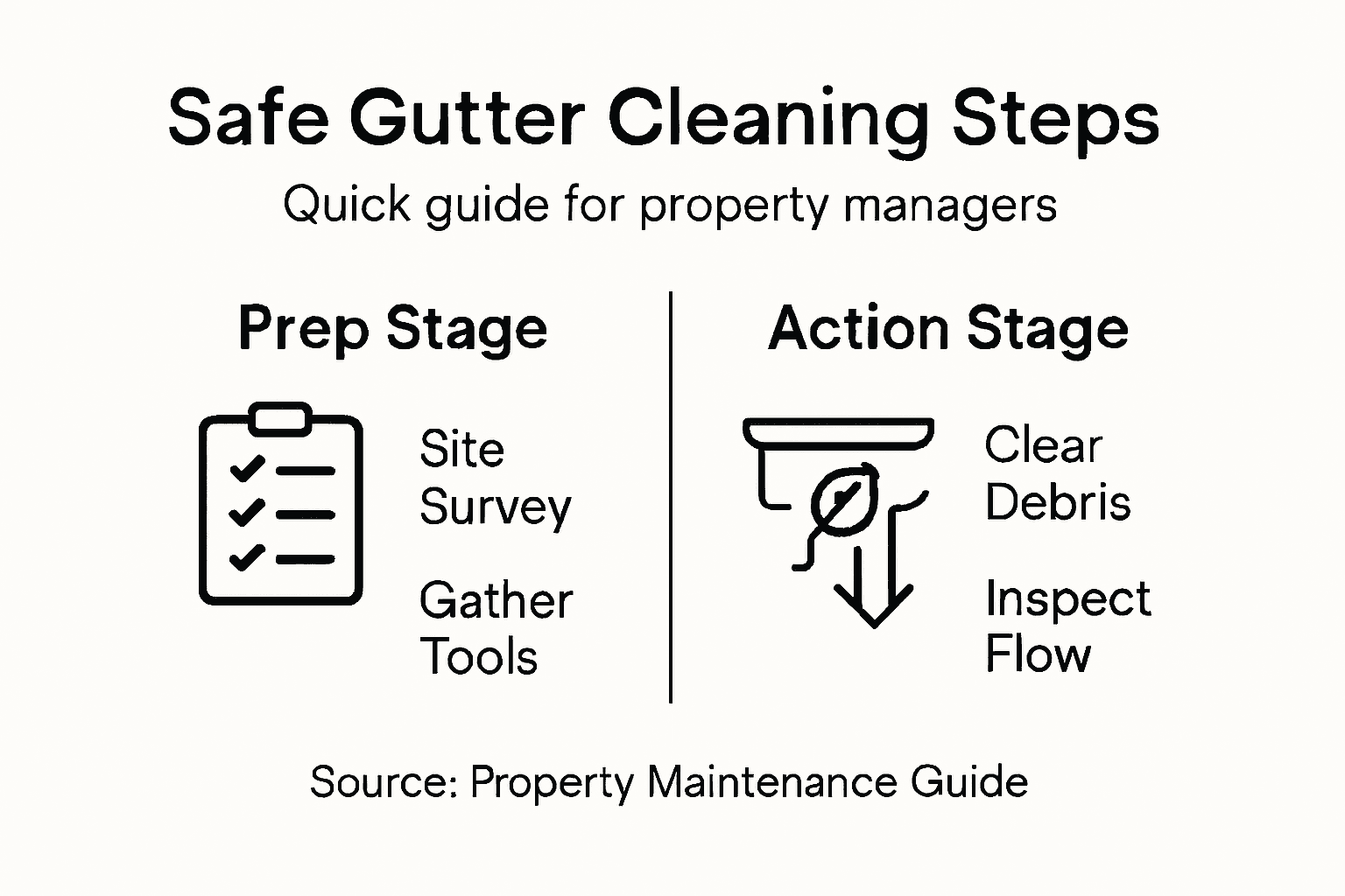 Infographic summarizing gutter cleaning steps