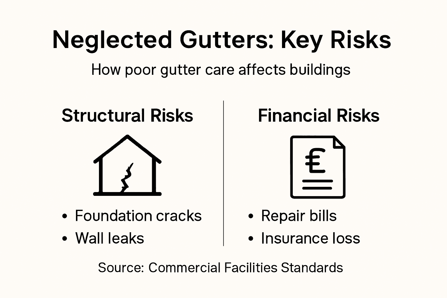 Infographic about risks of neglected gutters