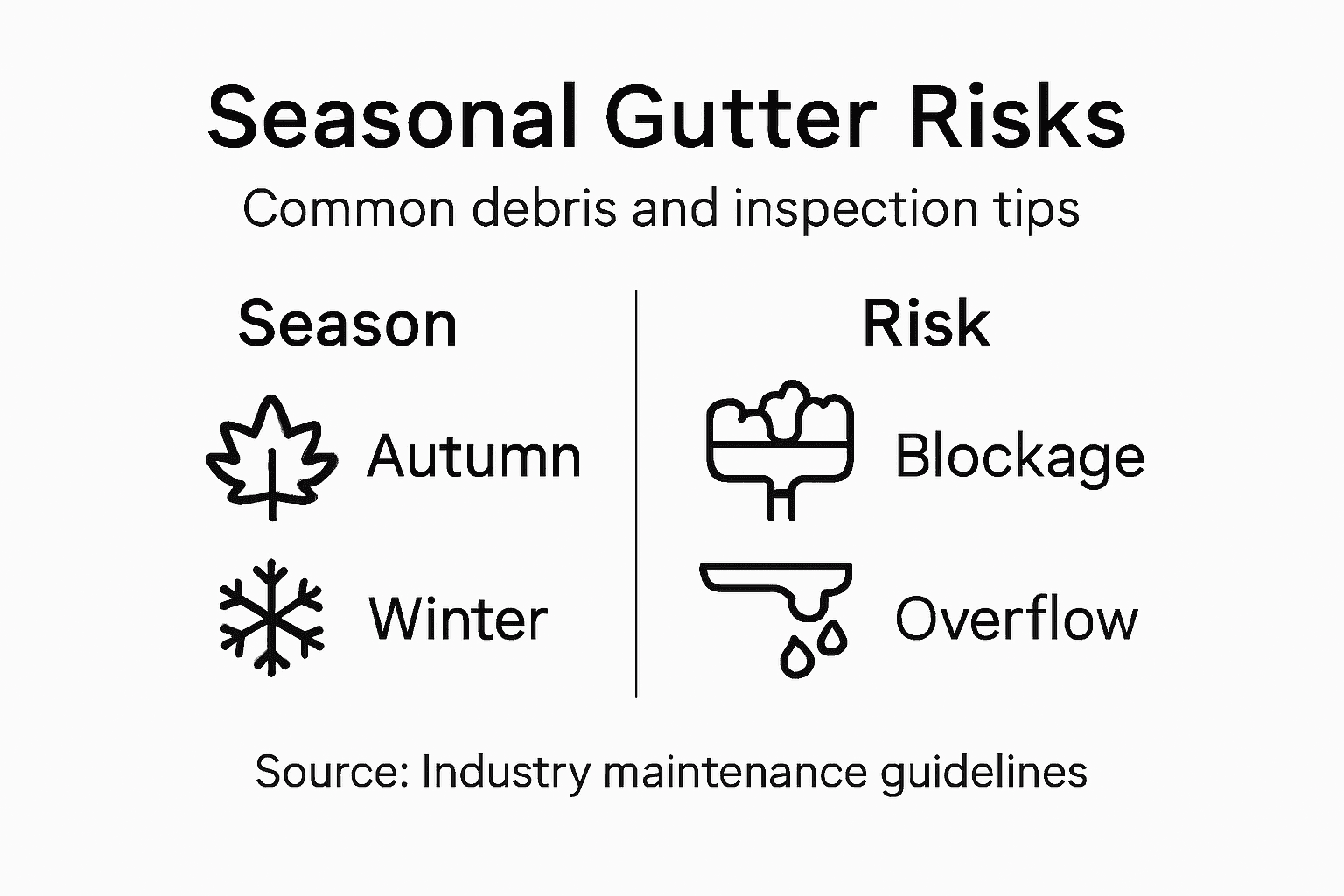 Infographic highlighting gutter debris and risks