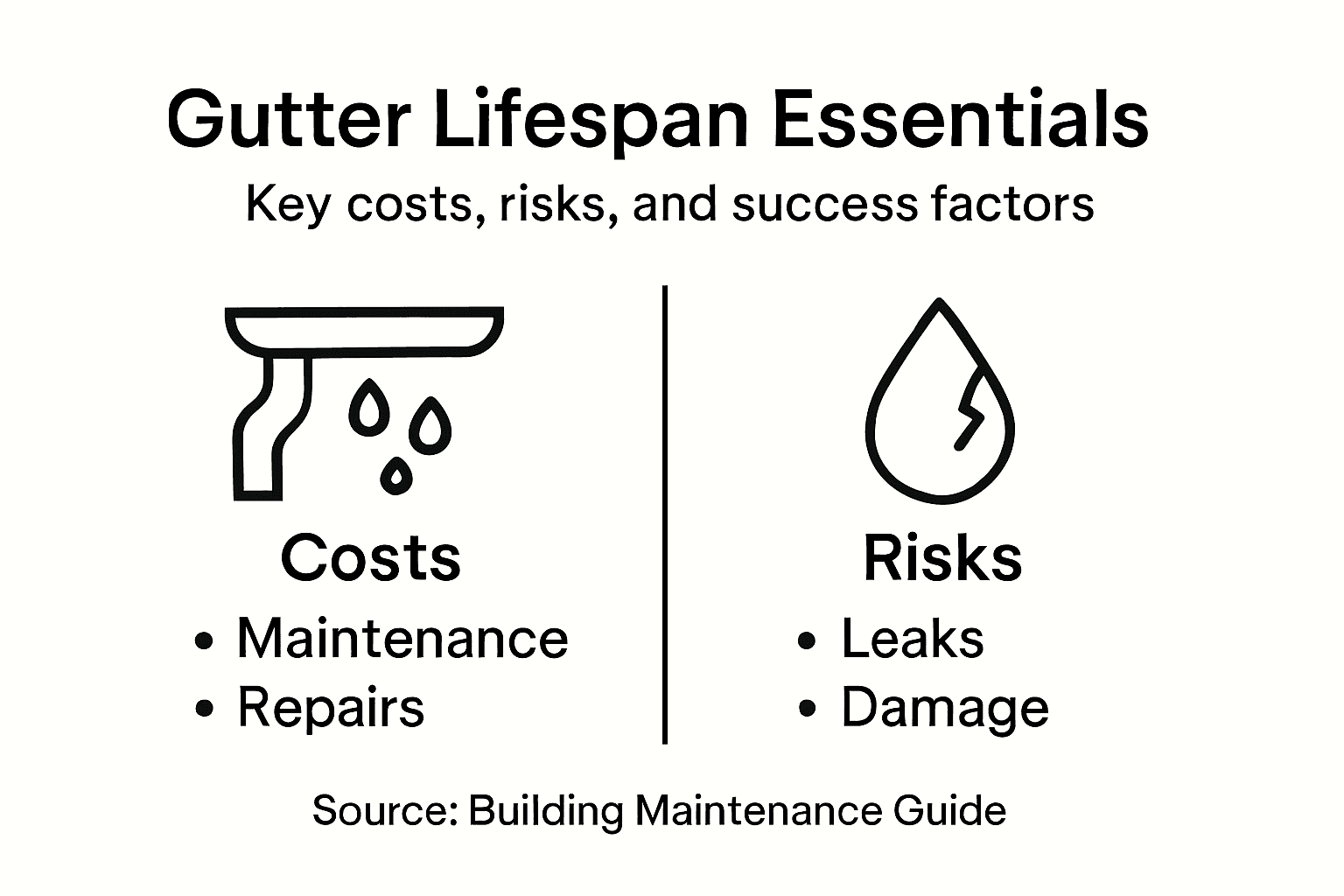 Infographic on gutter lifespan essentials