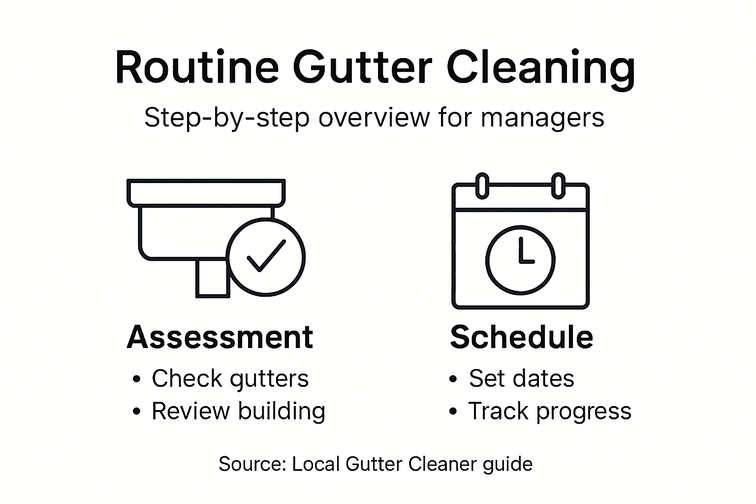 Routine gutter cleaning process infographic