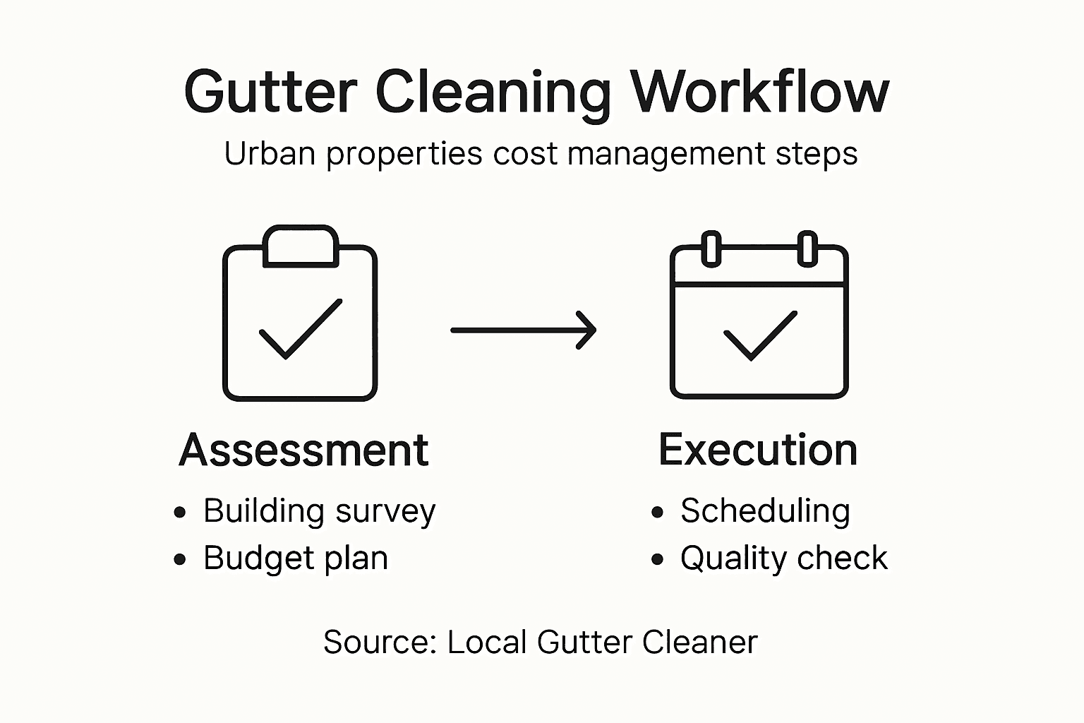 Infographic outlining urban gutter workflow steps