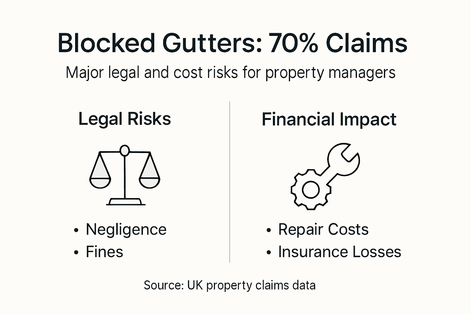 Infographic showing gutter legal and cost risks