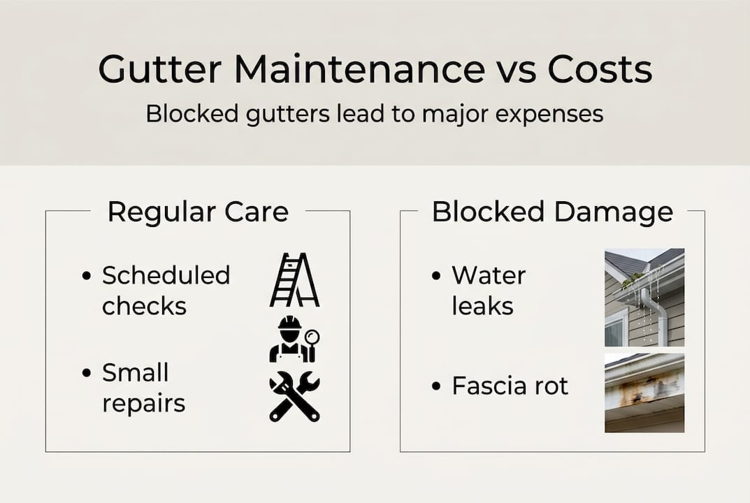 Infographic: blocked gutters versus maintenance costs