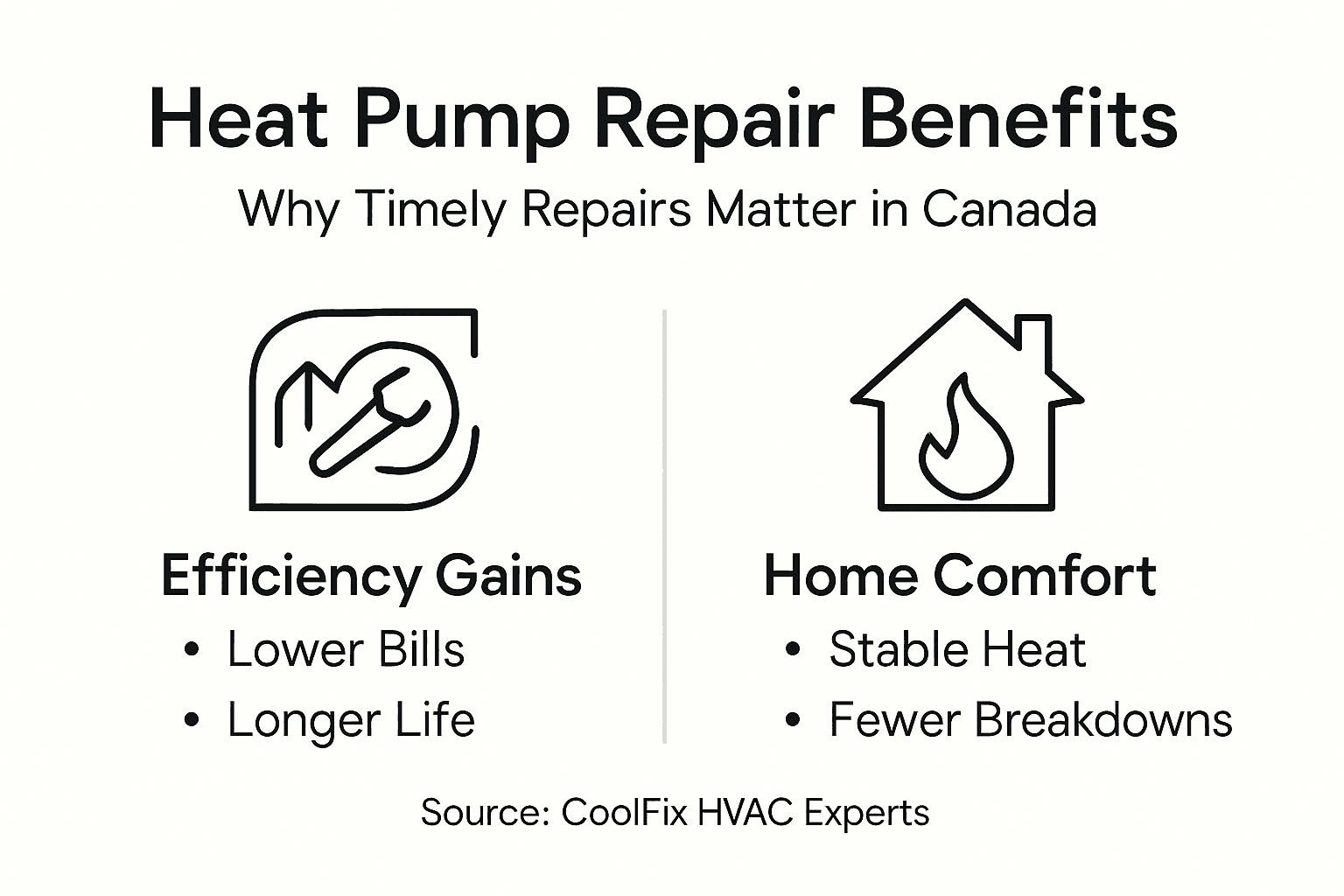 Infographic showing heat pump repair advantages