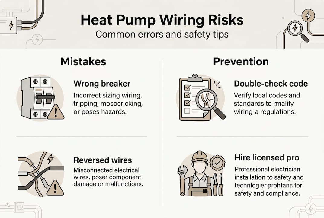 Infographic on heat pump wiring mistakes and tips
