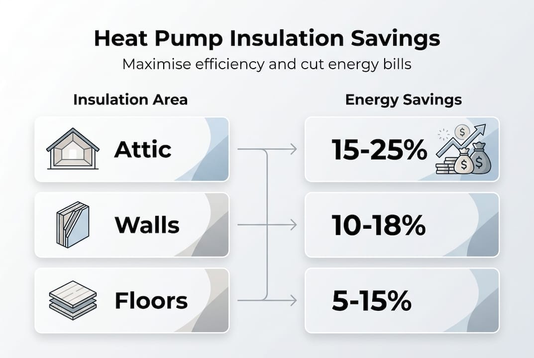Infographic compares insulation areas with energy savings