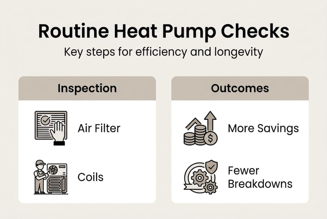 Routine heat pump checks simple infographic