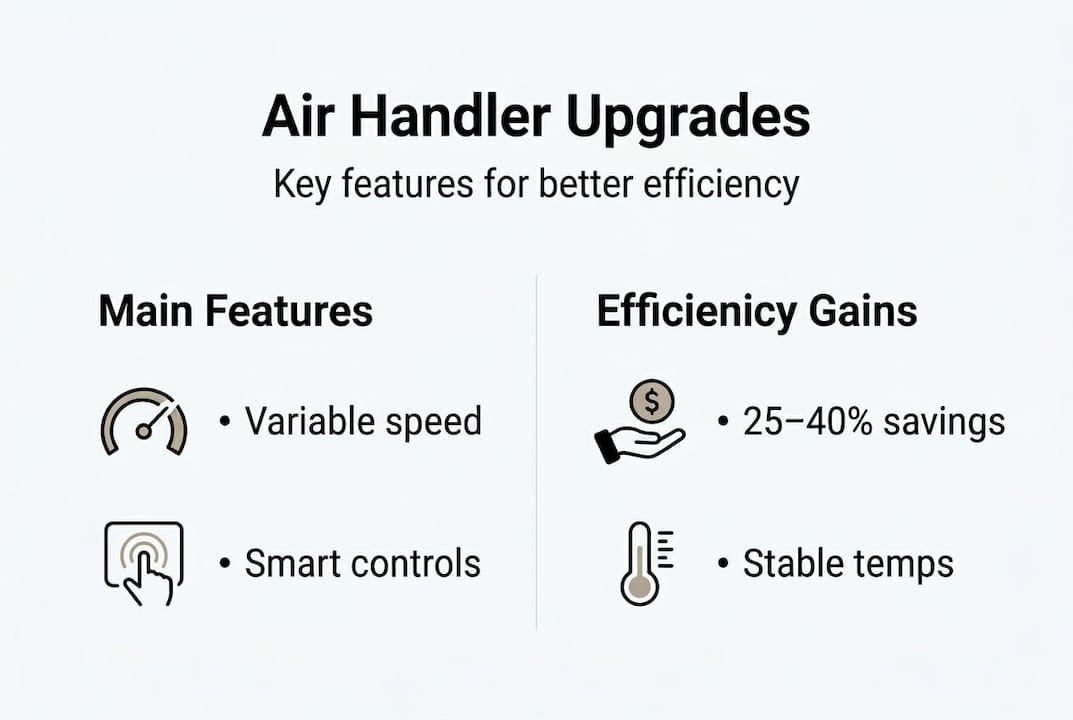 Infographic on air handler efficiency features and savings