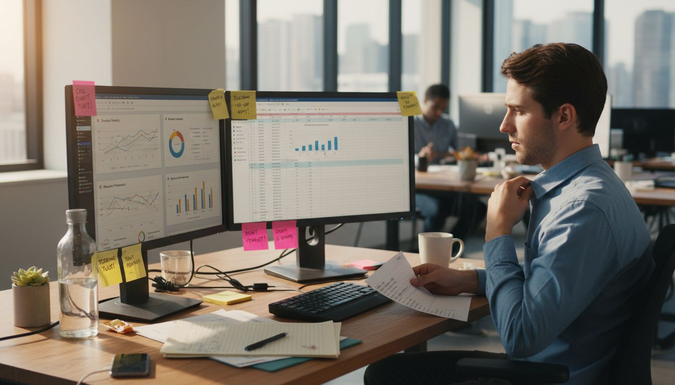 Analyst creating sales dashboard in CRM