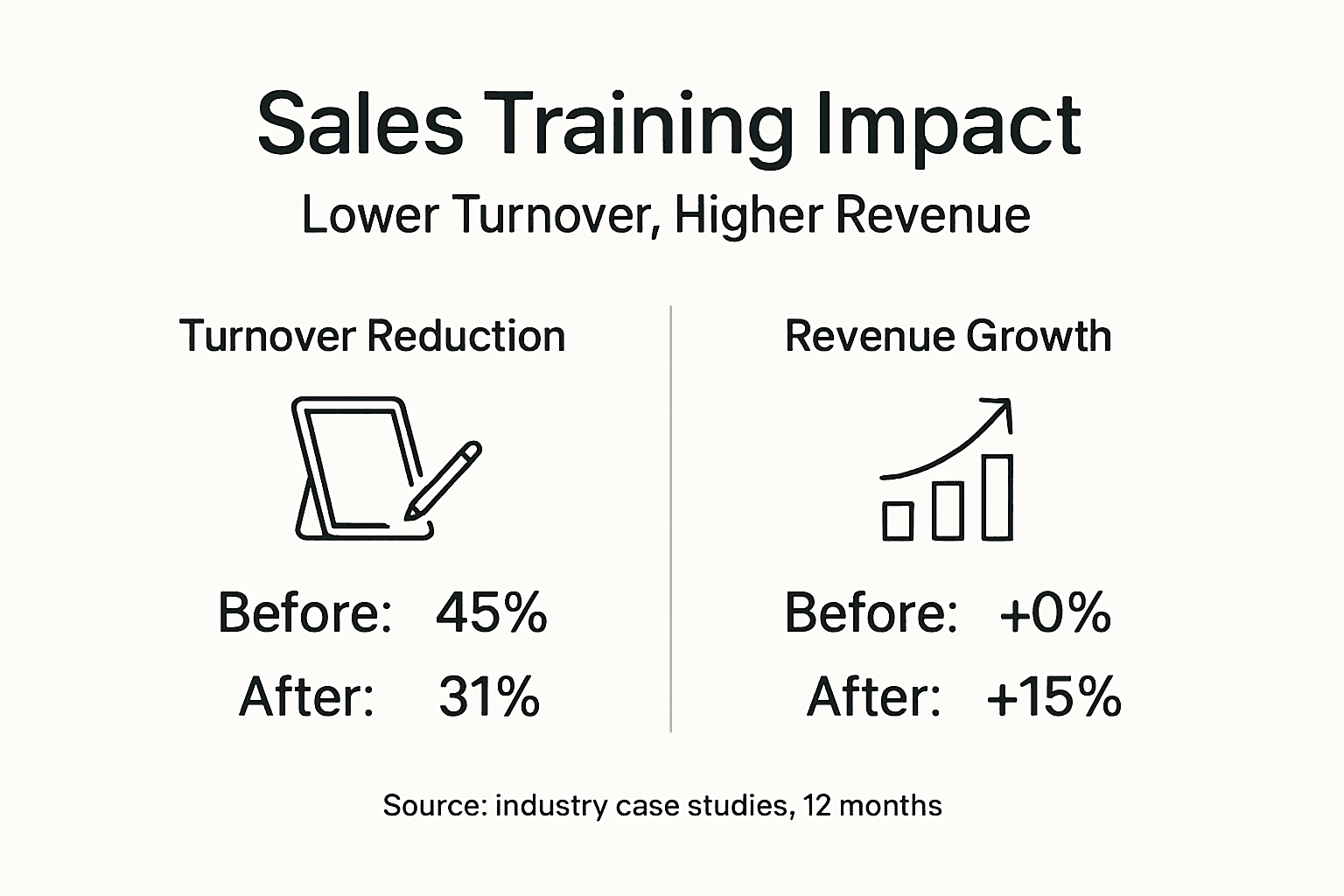 Infographic sales training lowers turnover, boosts revenue