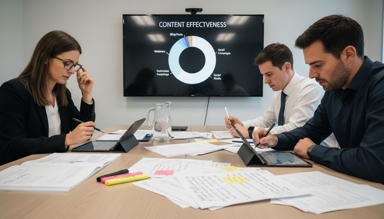 Sales reps collaborating on content