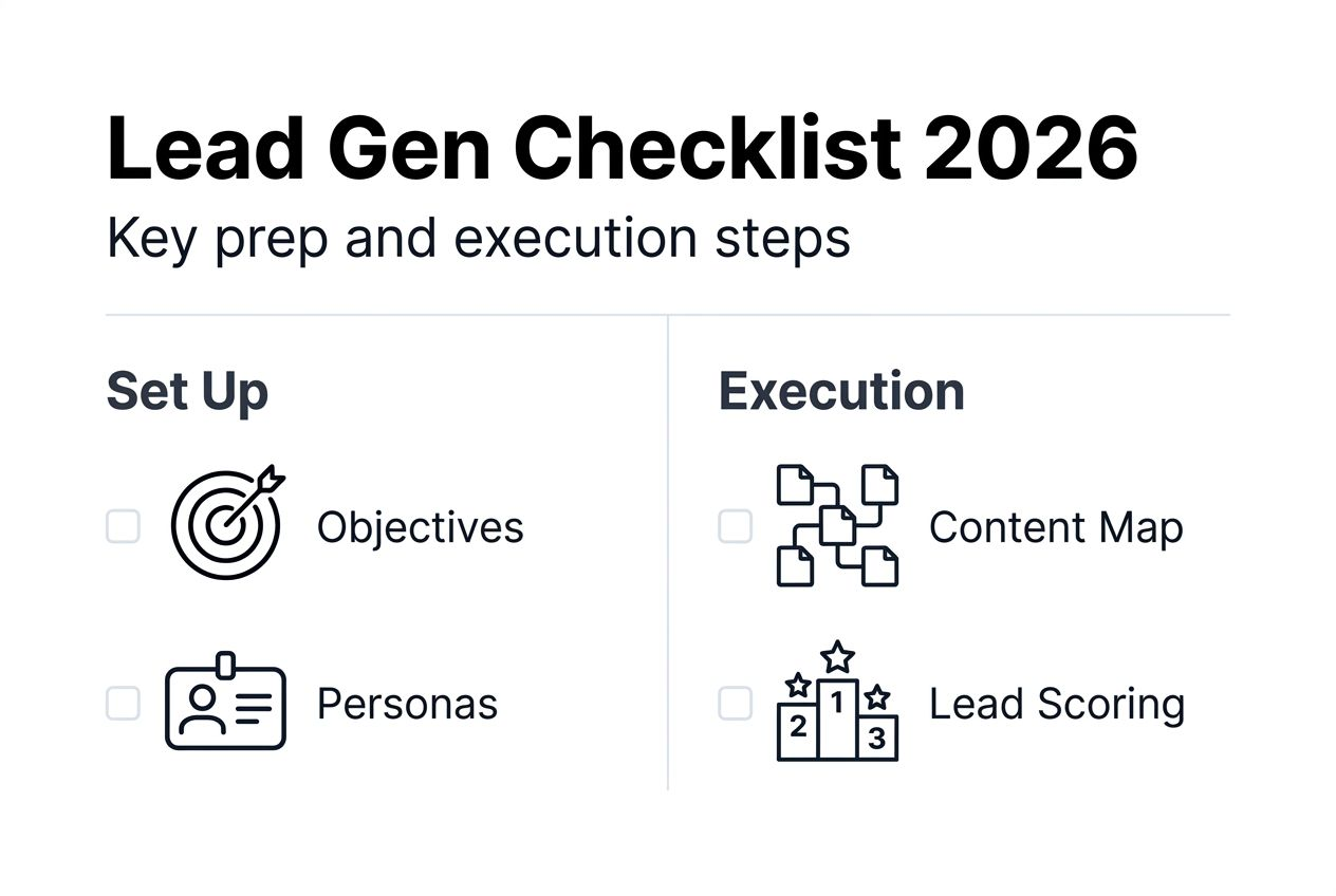 Infographic of 2026 lead generation checklist