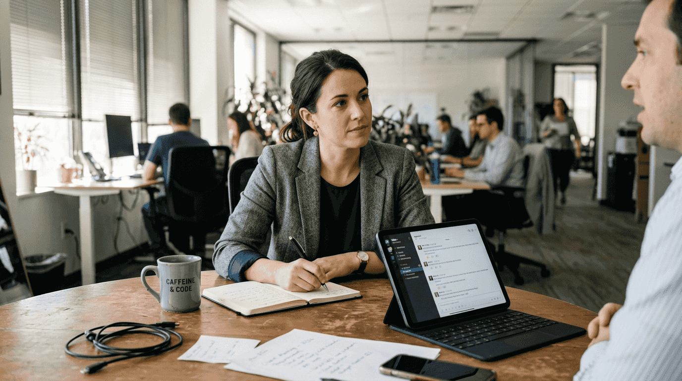 Sales rep actively listening to client needs