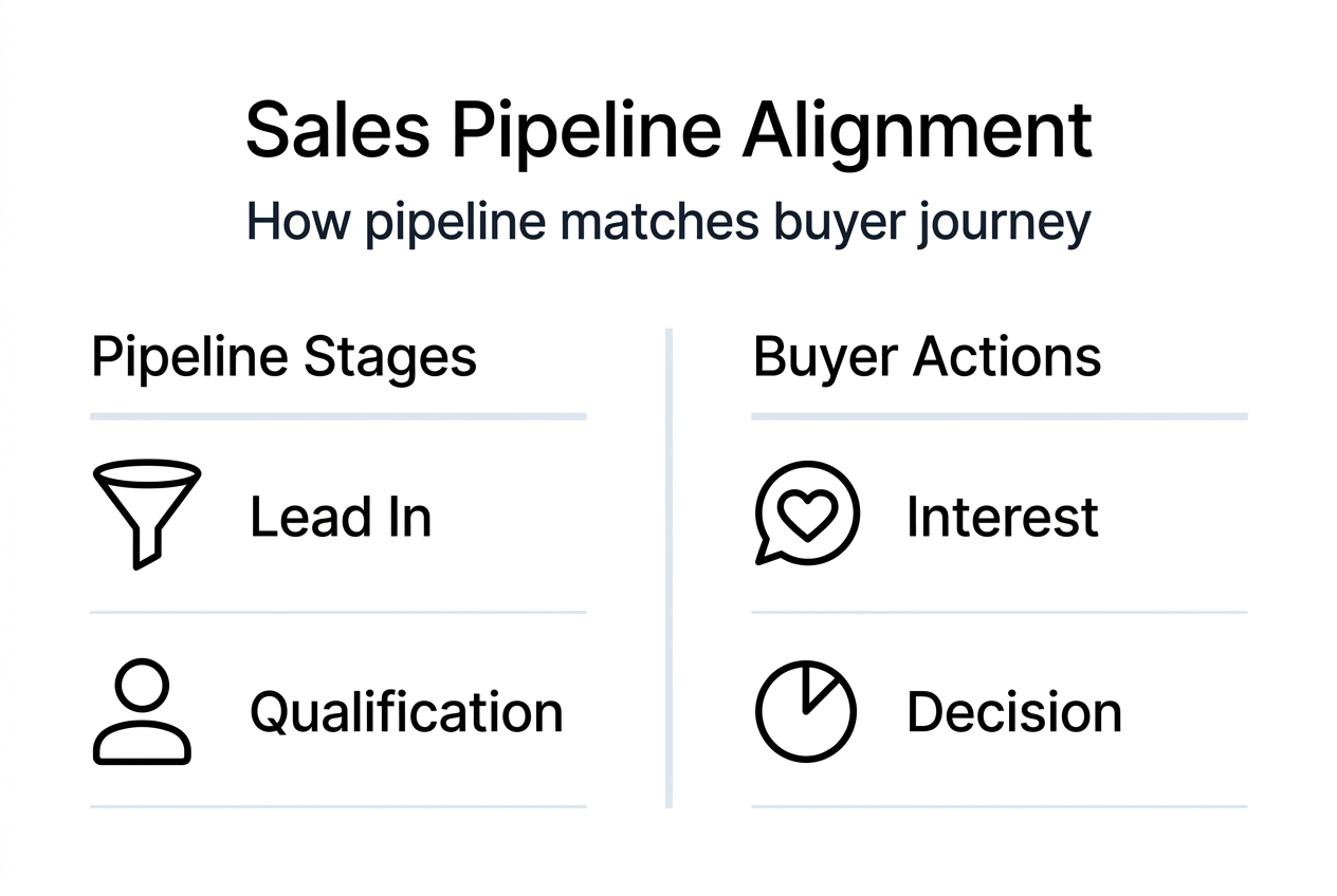 Infographic on aligning pipeline stages with buyer actions