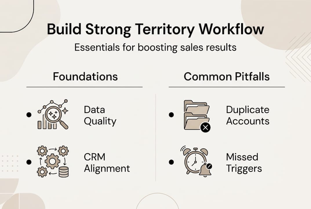 Infographic summarizing sales territory workflow essentials