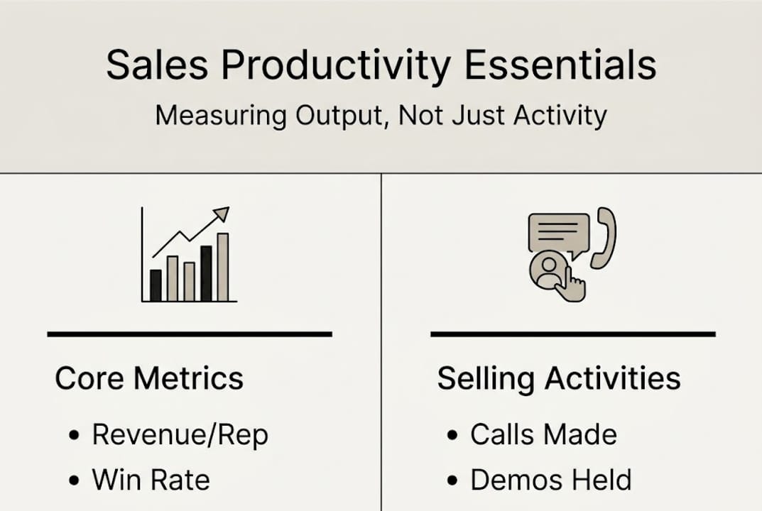 Infographic shows key sales metrics and activities