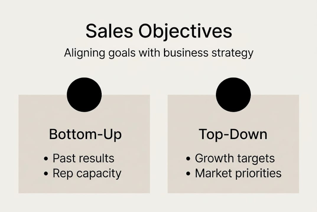 Infographic showing balanced sales objective strategies