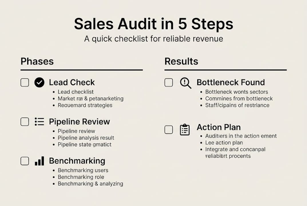 Infographic of five-step sales audit process