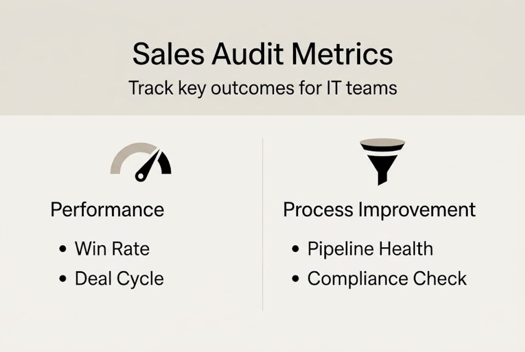 Infographic of top IT sales audit metrics