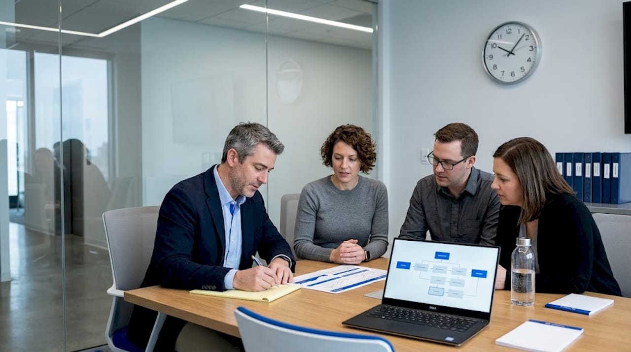 RevOps team discussing sales structures