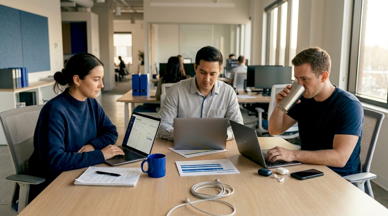 Sales reps refining CRM data inputs collaboratively
