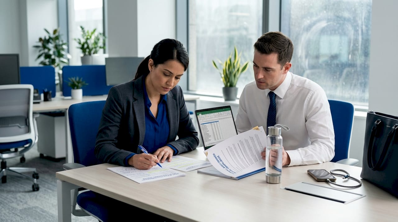 Compliance officers reviewing GDPR documents