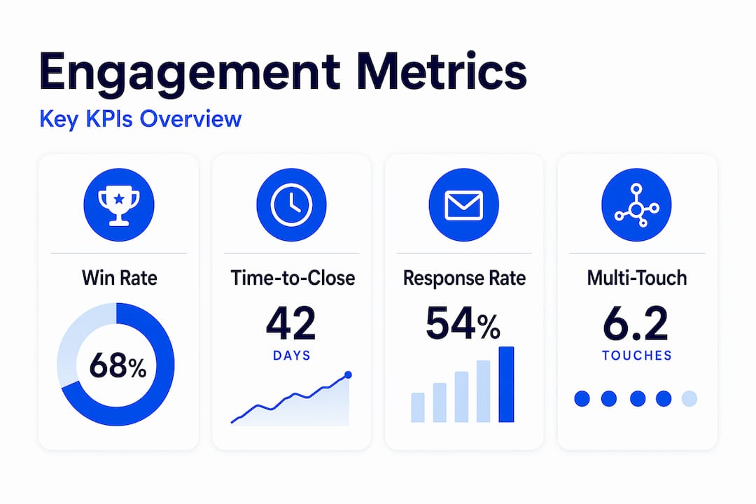 Infographic showing main sales engagement KPIs