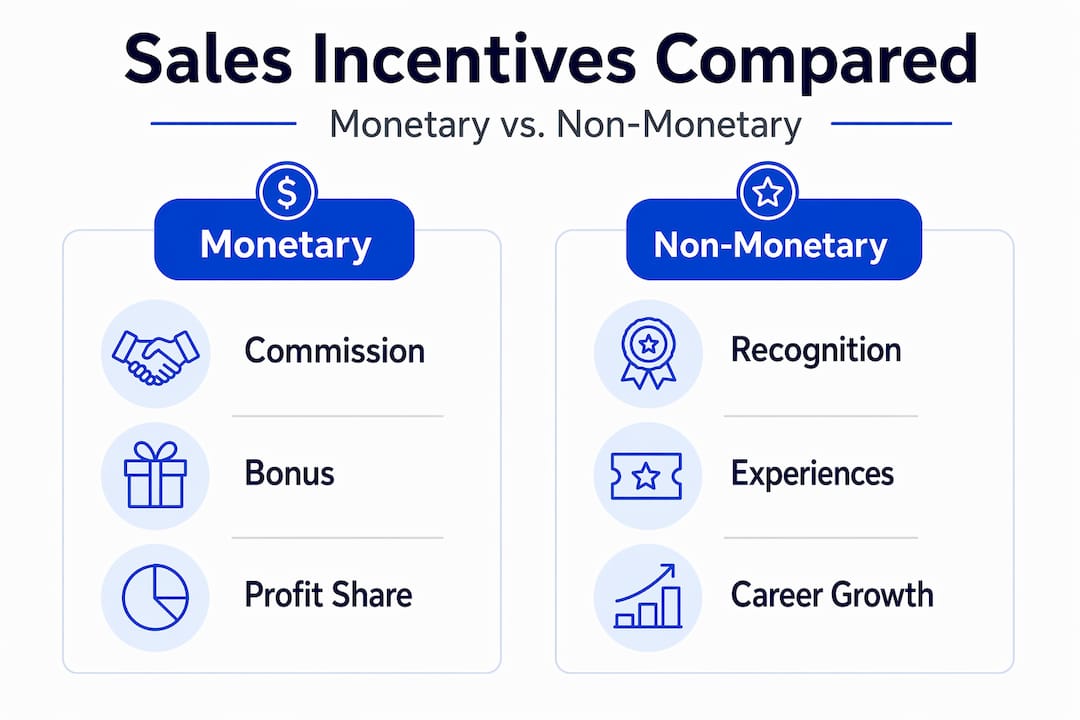 Infographic comparing monetary and non-monetary incentives